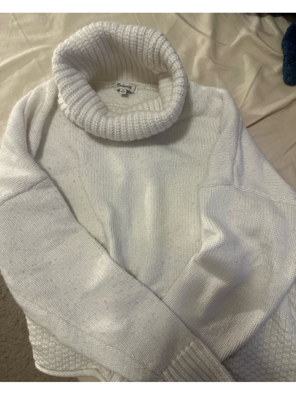 Madewell Cream Chunky Turtleneck Sweater